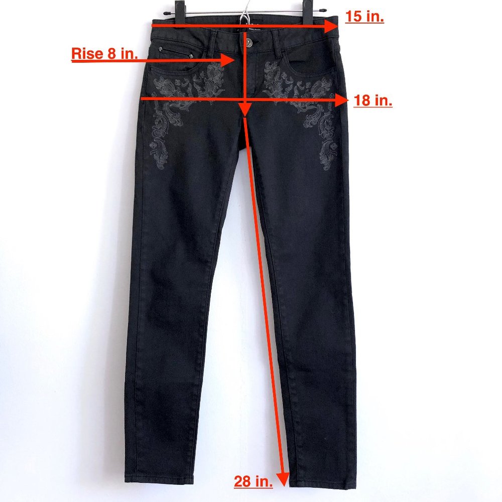 THE KOOPLES Skinny Jeans Embroidered Skull Rivets - Picture 2 of 11